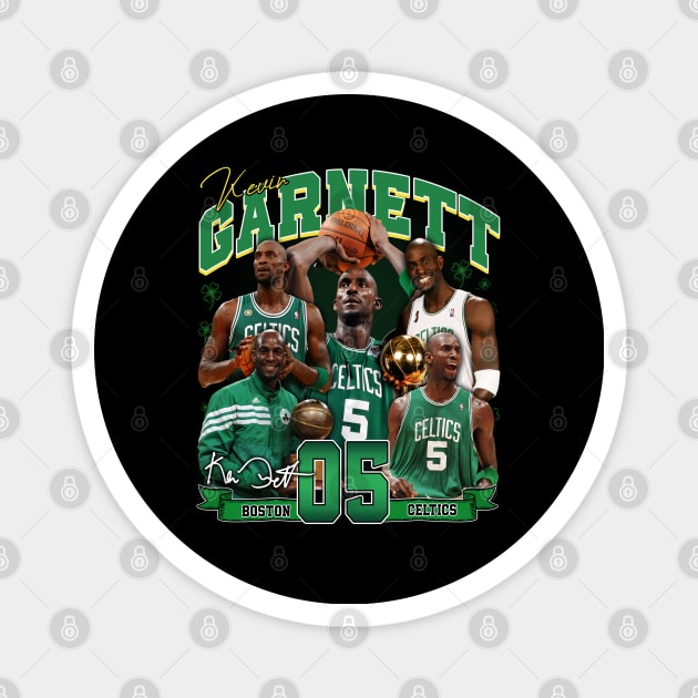 Kevin Garnett The Big Ticket Basketball Signature Vintage Retro 80s 90s Bootleg Rap Style Magnet by CarDE